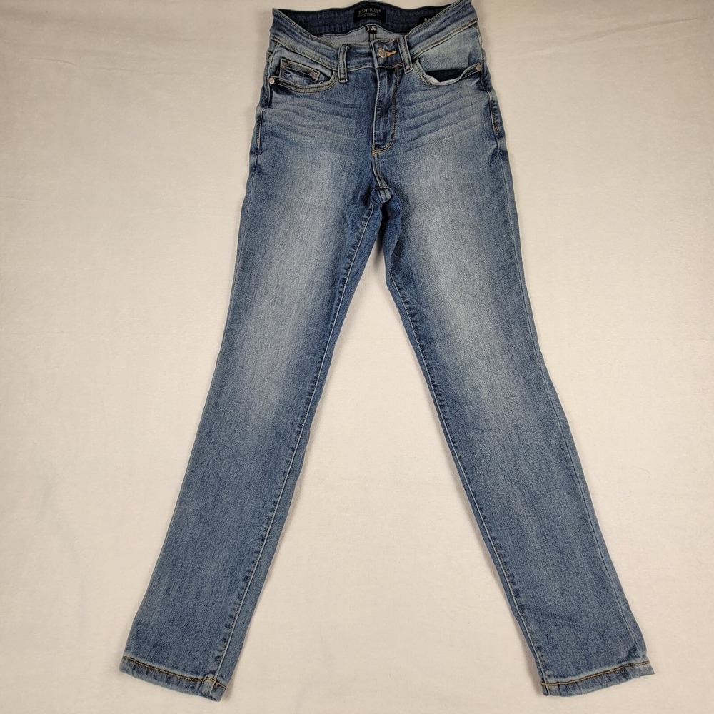 Judy Blue Jeans Womens 3/26‎ Mid Rise Cuffed Slim Fit Stretch Dark Wash Denim